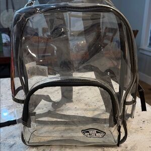 Vans Transparent Backpack/Stadium Bag with Black Accents